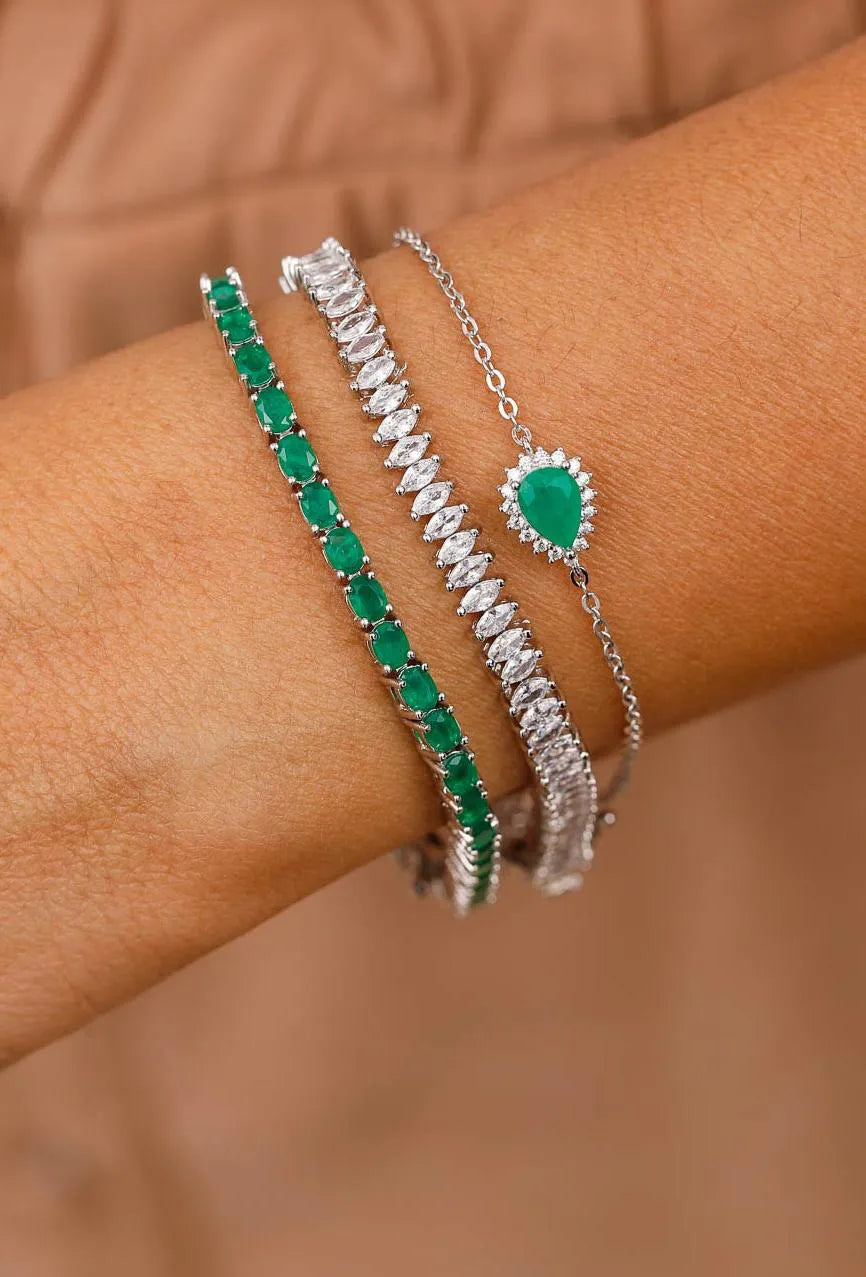 Pulseira Riviera Ágata - Esmeralda | 17 cm